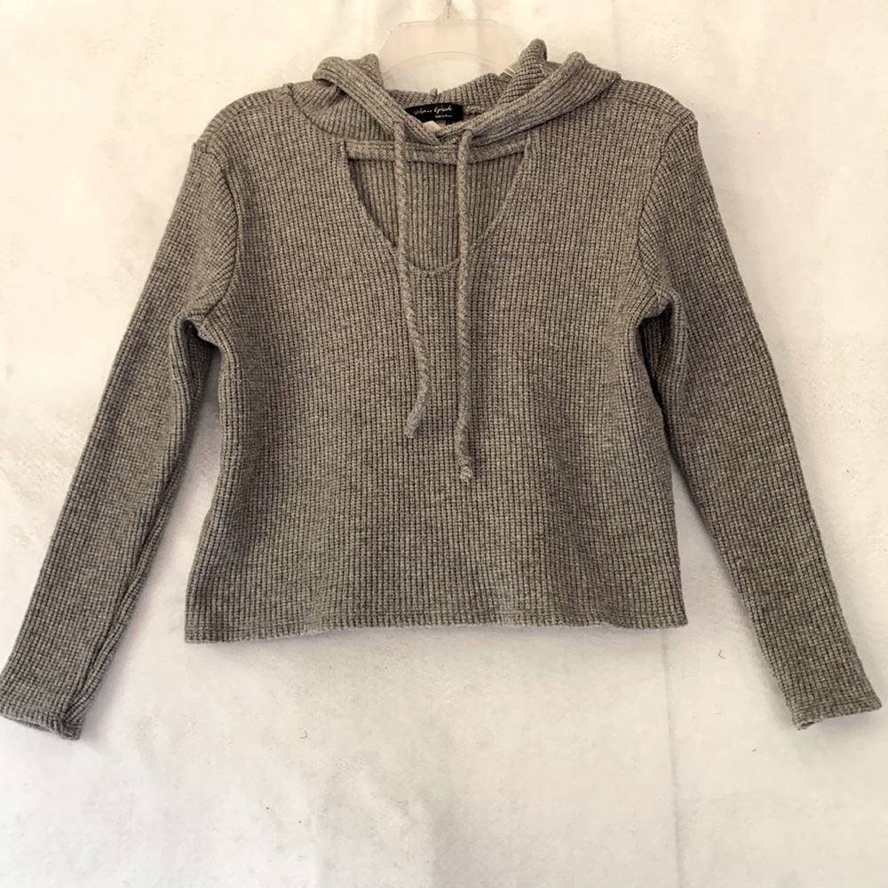 Urban Episode Gray Long Sleeve Cropped Hoodie